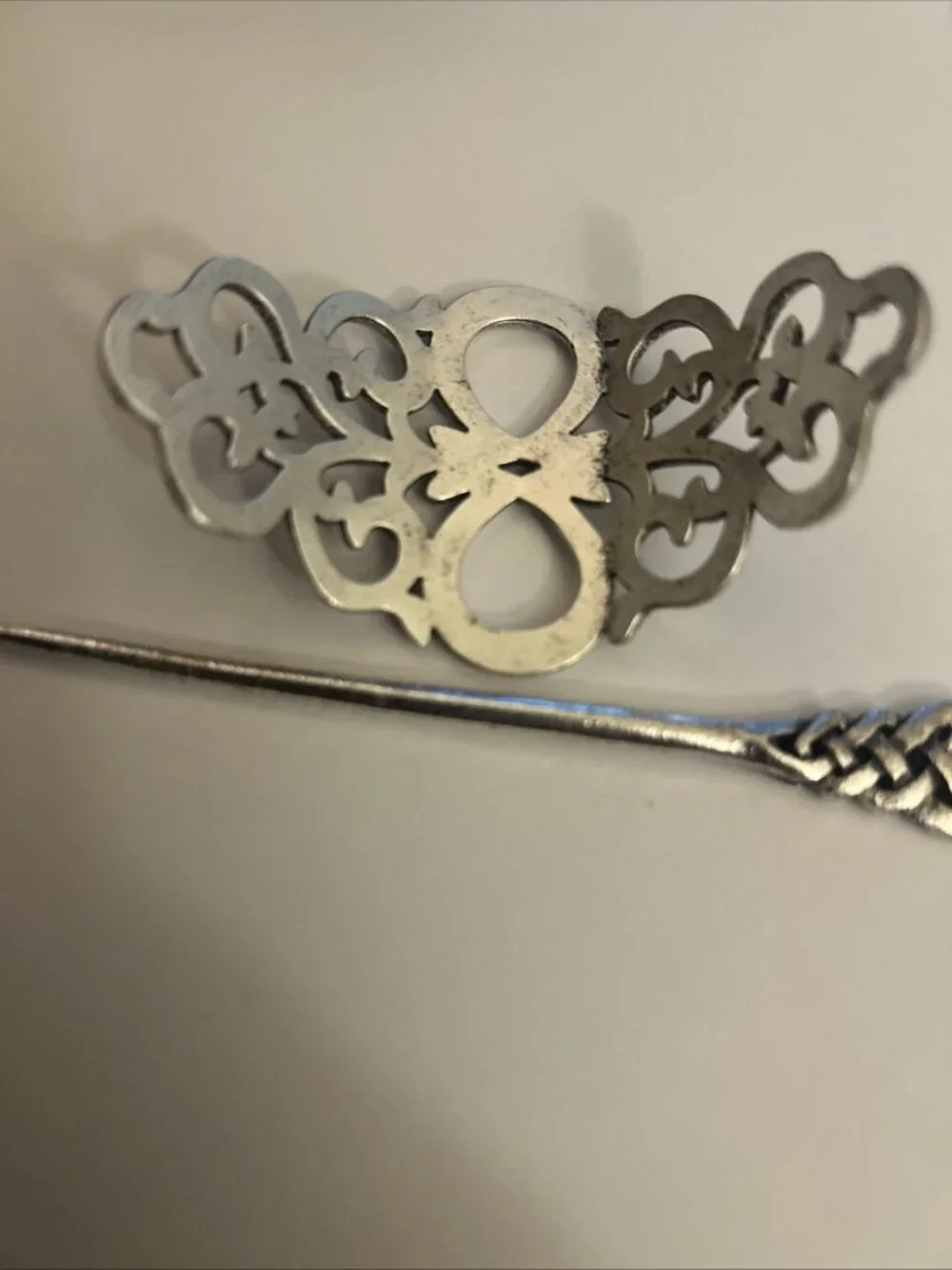Celtic Hair Barrette Clip Antique Silver Zinc Alloy Celtic Medieval Design